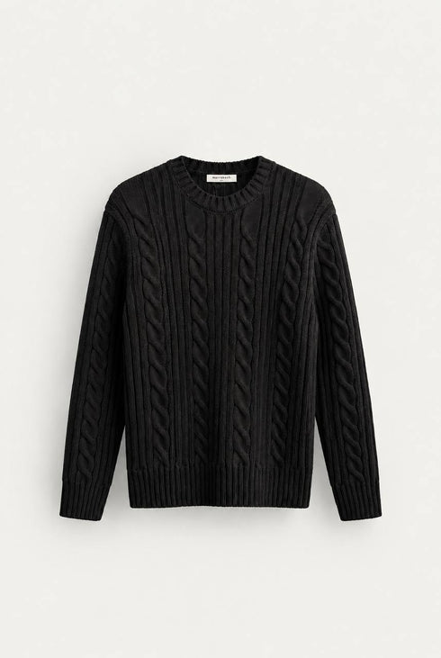 Premium Cable-Knit Crewneck Sweater - (W-0342)