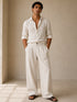 Relaxed Linen Wide-Leg Trousers - (0233)