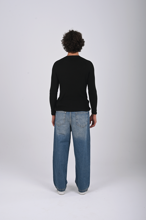 Textured Knit Crewneck Sweater- (W-0329)