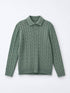 Premium Cable-Knit Polo Sweater - (W-0341)