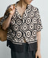 Zara-Geometric Jacquard Resort Shirt - ( 0299)