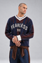 Varsity Graphic Knit Sweater (W-0336)