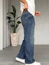 Vintage Blue Washed Relaxed-Leg Jeans (P-0348)