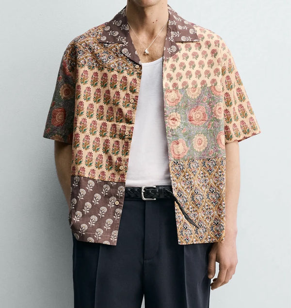 Zara - Patchwork Floral Resort Shirt - (0298)