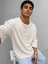 Oversized Drop-Shoulder T-Shirt – Beige - (0179)