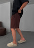 Muslin Fabric Linen Short - (002) - brown