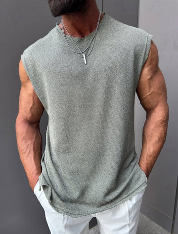 Cotton sleeveless shirt - 0013 - mint green