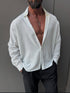 Linen shirt -white - (0024)