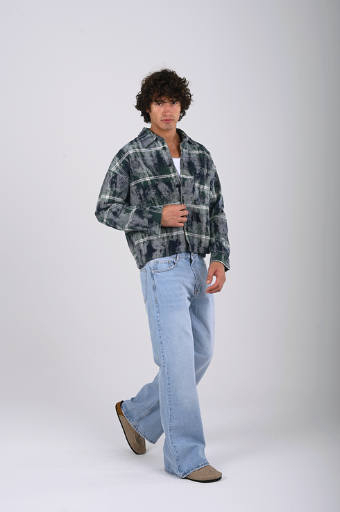 Oversized Plaid Overshirt (W-0325)