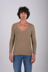 Textured V-Neck Knit Sweater - (W-0058)