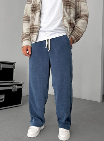 Velvet cotton pants - blue  0094