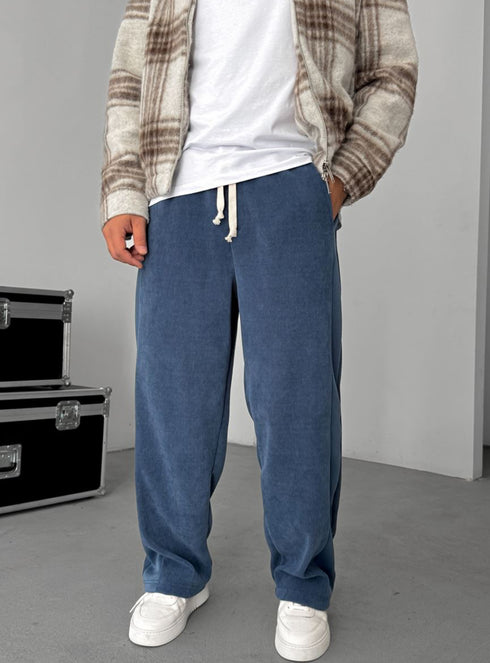 Velvet cotton pants - blue 0094