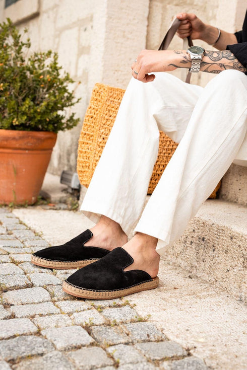 Hand made Leather espadrille-(0010)