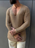 Knitwear oversized shirt - light brown 0058