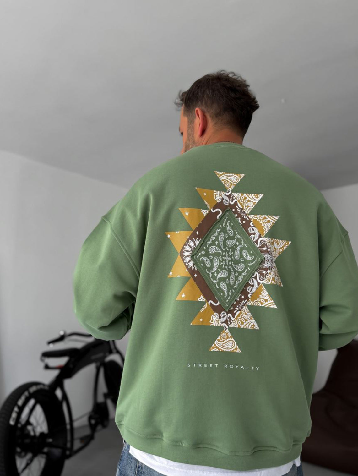 Cotton-sweatshirt / green 0051