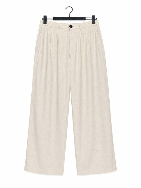 Relaxed Linen Wide-Leg Trousers - (0233)