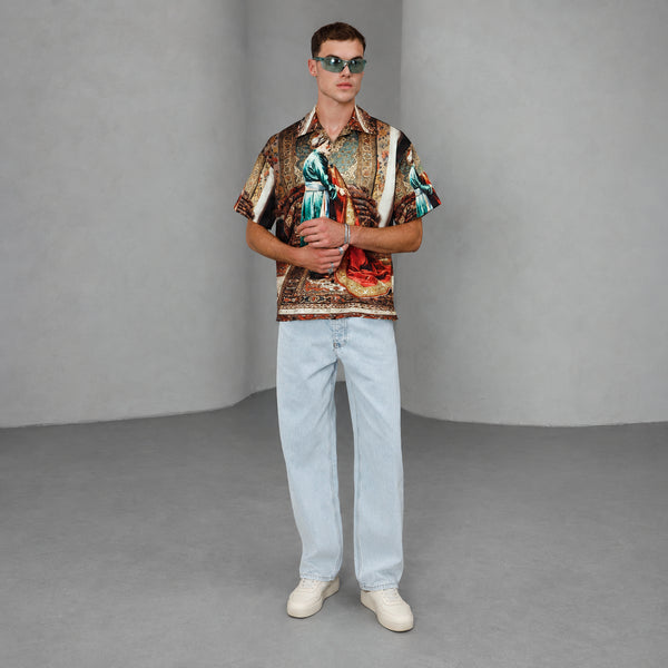 Oversized Persian Art Resort Shirt- (0278)