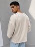 Oversized Drop-Shoulder T-Shirt – Beige - (0179)