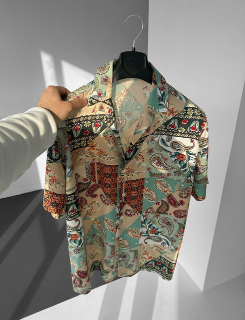 Abstract Print Flow Shirt - (0199)