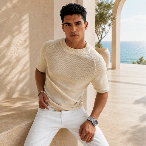 Essential Ribbed Knit T-Shirt – 0018