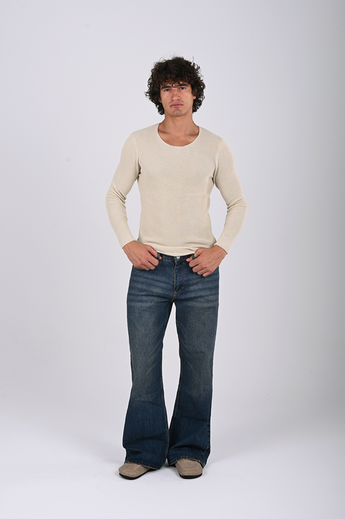 Knit Long Sleeve Top - (W-0324)