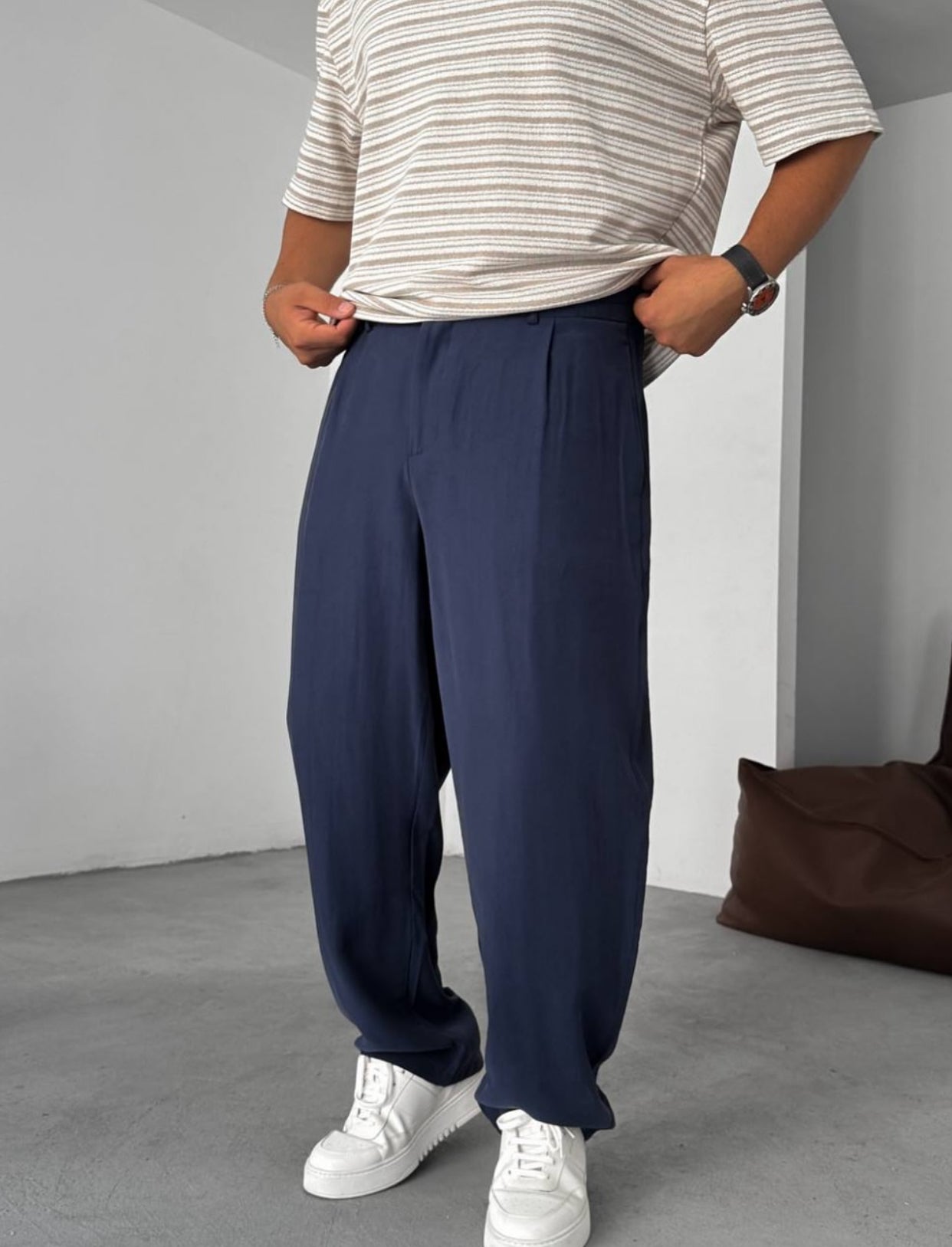 Relaxed pants - blue  0066