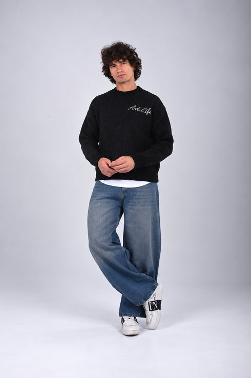 Art Life Knit Crew-Neck Sweater - (W-0327)