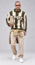 Contrast Knit Polo Sweater (W-0337 )