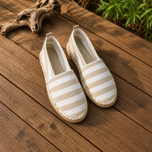 Striped Espadrilles-(0273)