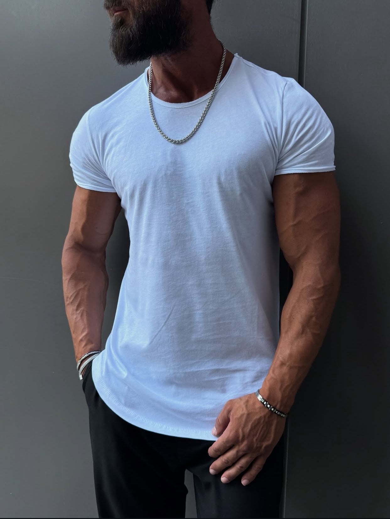 Slim cotton T-shirt 0096