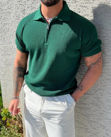 Cotton polo shirt - green 0040