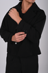 Double Breasted Crop Stamped Jacket - (W-0310)