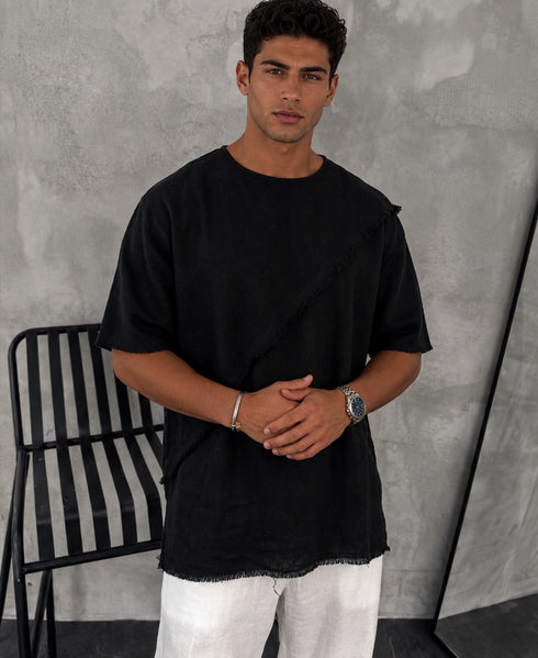 Linen Textured Oversized Summer Tshirt– (0168)