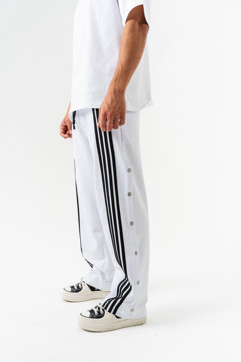 Stripped button detailed tracksuit - (0053)