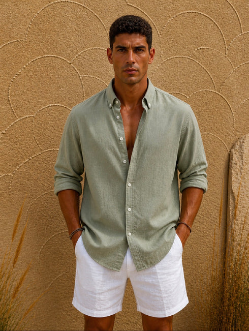 Linen Relaxed Shirt – (0124)