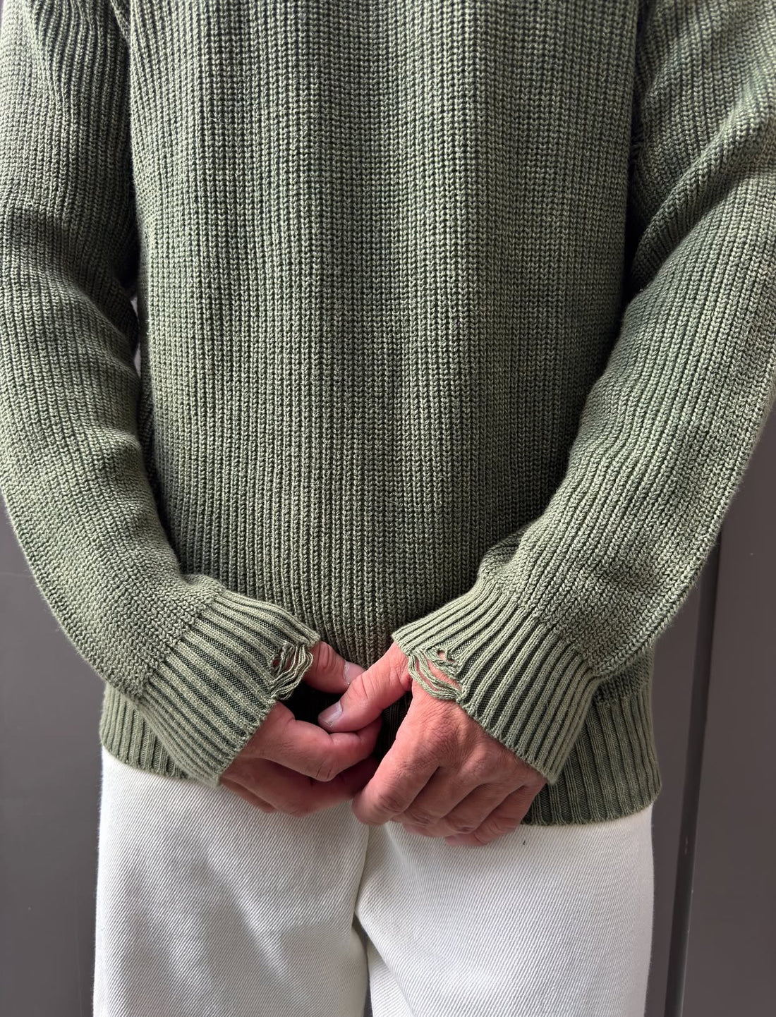 Knitwear oversized shirt - green  0061