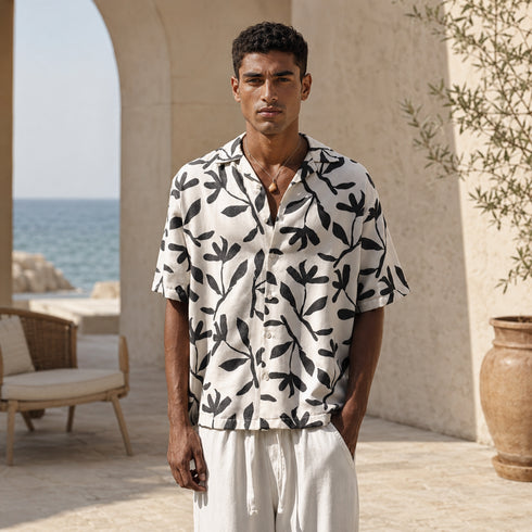 Monochrome Motion Resort Shirt-(0261)