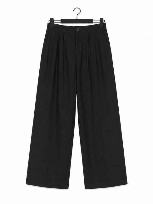 Relaxed Linen Wide-Leg Trousers - (0233)