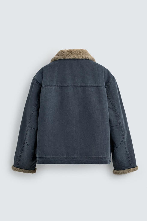 Zara Shearling-Collar Utility Jacket (ZW-0013)