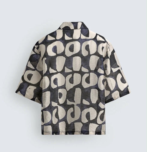 Zara Abstract Print Resort Shirt ( 0296)