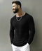 Knitwear slim-fit sweatshirt / black- 0107