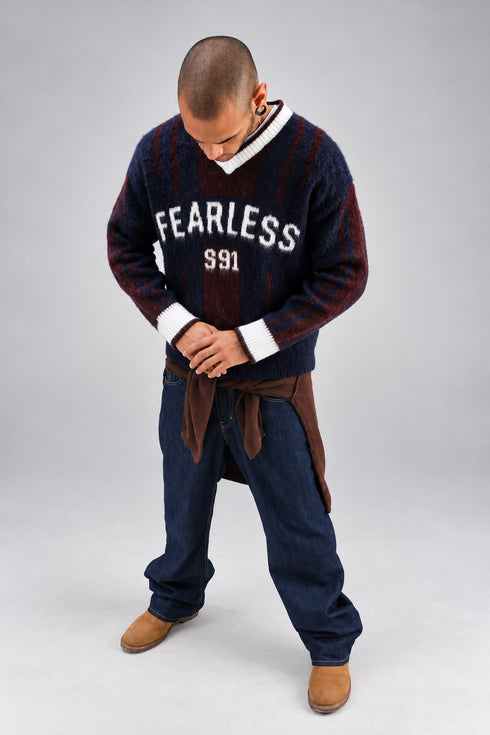 Varsity Graphic Knit Sweater (W-0336)