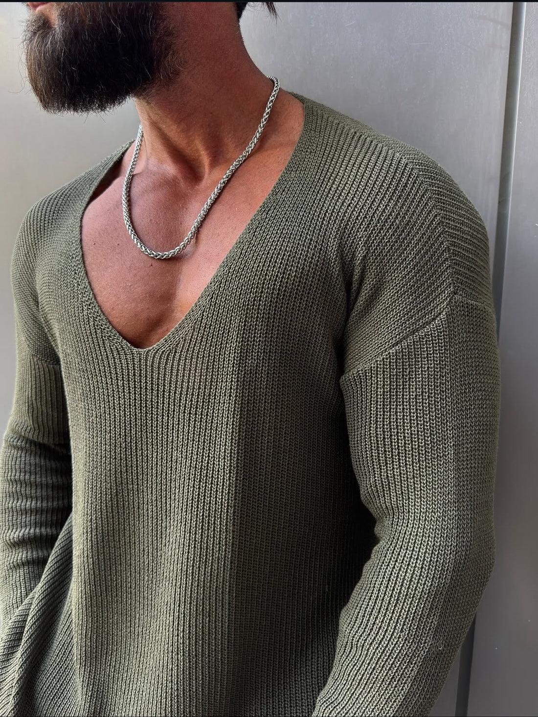 Knitwear oversized shirt - oiled  0058