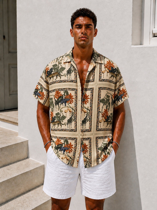 Safari Print Shirt – Sand Edition - (0190)