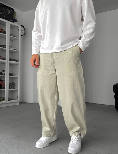 Relaxed Drawstring Summer Pants – Mint Green 0125