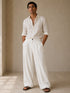 Relaxed Linen Wide-Leg Trousers - (0233)