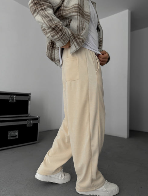 Velvet cotton pants - beige 0094