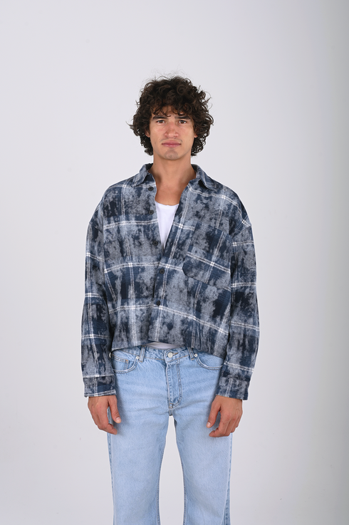 Oversized Plaid Overshirt (W-0325)
