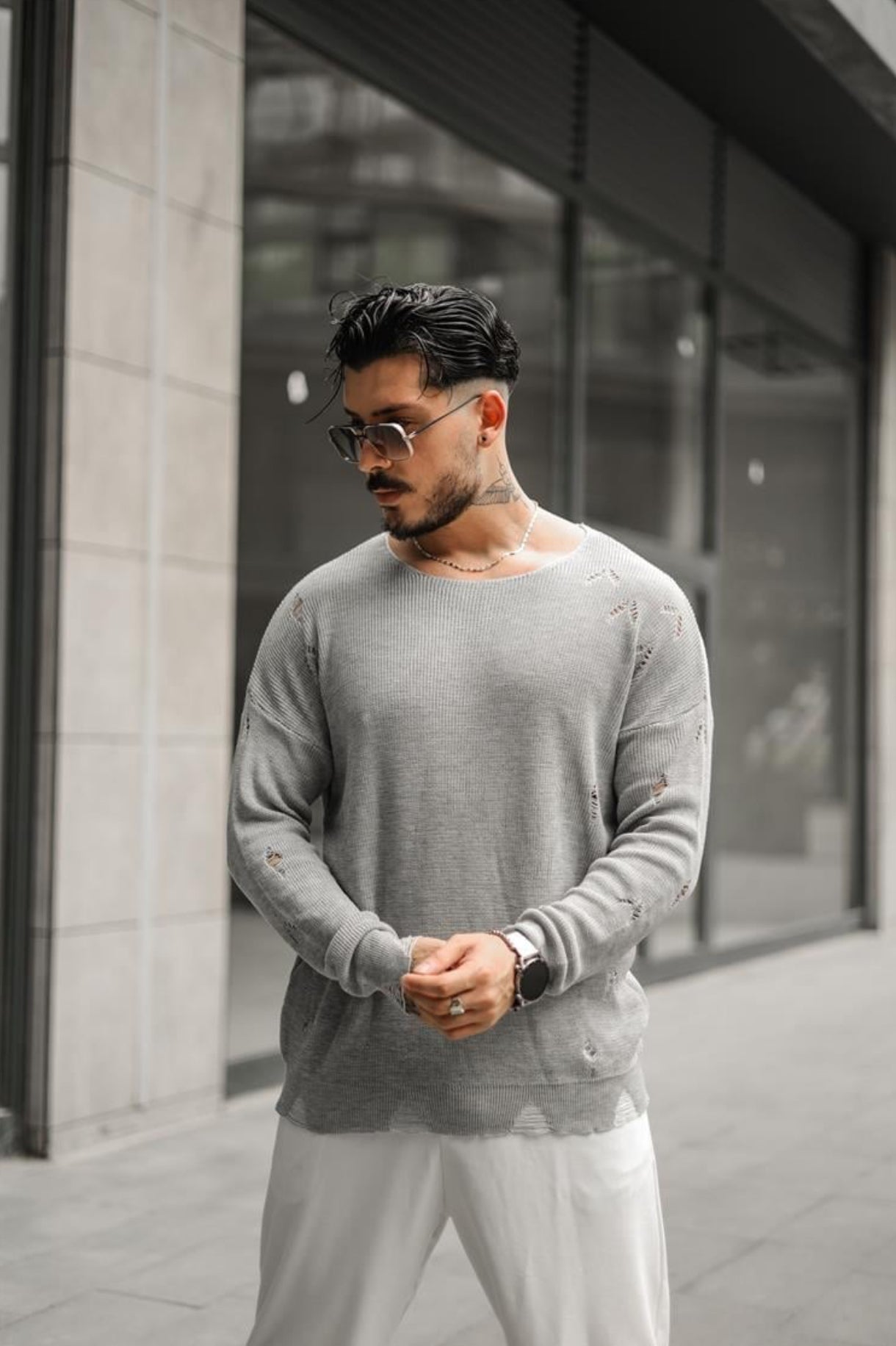 Knitwear oversized shirt - 0064