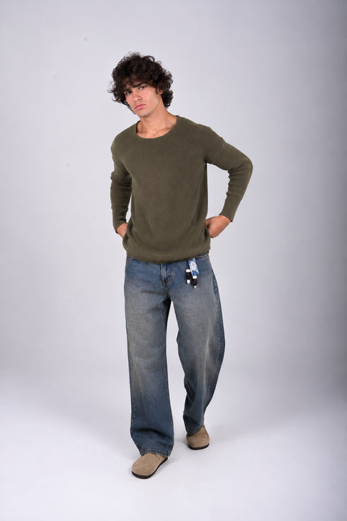 Knitwear oversized shirt (W-0062 )
